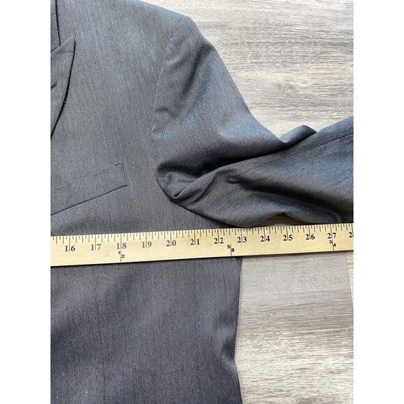 Marc Ecko Jacket Blazer Sport Coat 46L Gray Cut & Sew Double Vented - Picture 10 of 12